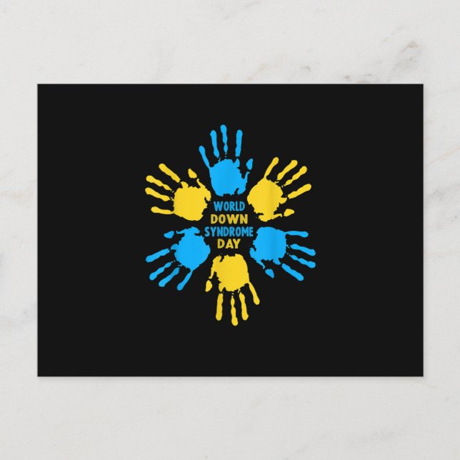 Carte Postale Monde de l'impression à la main - Journée du syndr (Devant)