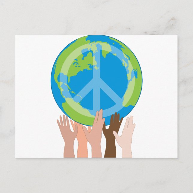 Carte Postale Monde et mains (Devant)