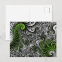 Monde Fantastique Art Fractal Abstrait Vert Et Gri