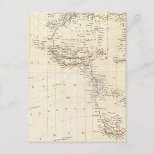 Carte Postale Monde, gnomonic proj I Africa et sud Europe