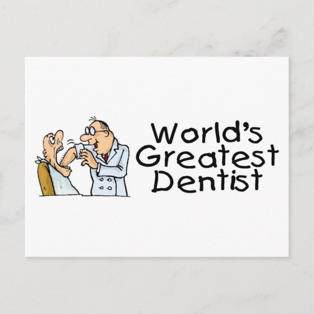 Carte Postale Monde le plus grand dentiste (Devant)