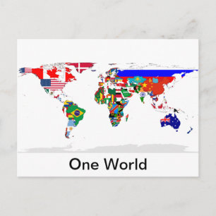 Carte Postale monde marqué un