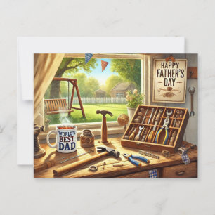 Carte Postale monde meilleur papa, joyeuse Fête des pères