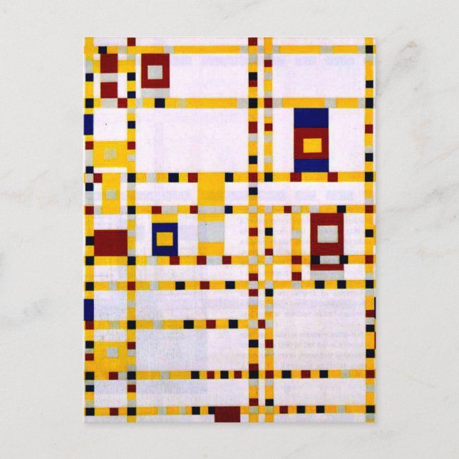 Carte Postale Mondrian - Broadway Boogie Woogie (Devant)