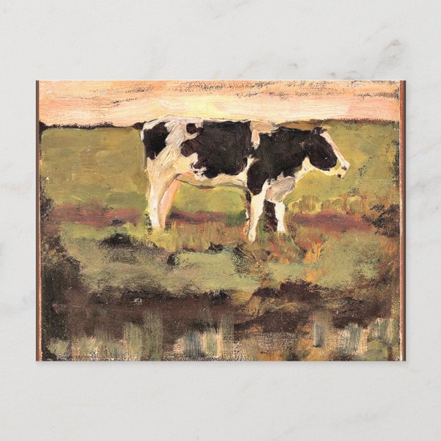 Carte Postale Mondrian - Heifer noir et blanc, 1904 artwork (Devant)