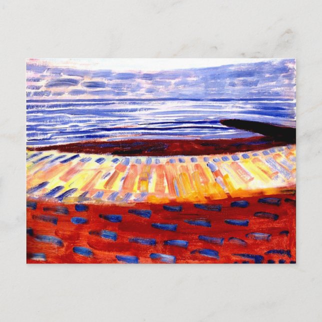 Carte Postale Mondrian - Mer après le coucher du soleil, peintur (Devant)