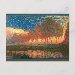 Carte Postale Mondrian - Rangée de onze peupliers