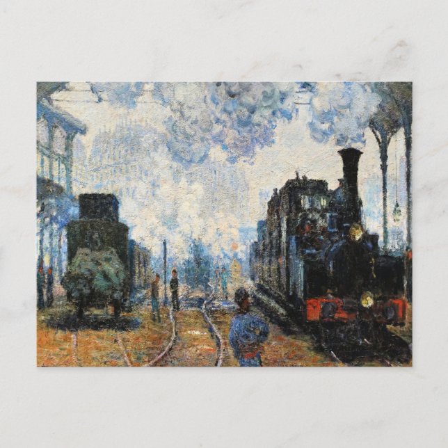 Carte Postale Monet - Arrivée du train de Normandie, (Devant)