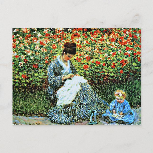 Carte Postale Monet - Camille Monet et Enfant (Devant)