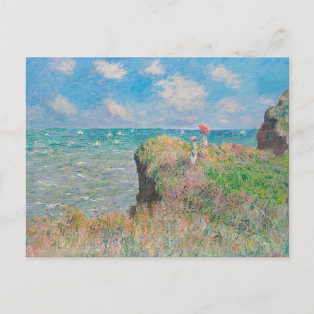 Carte Postale Monet Cliff Walk à Pourvil Impressionist Painting (Devant)