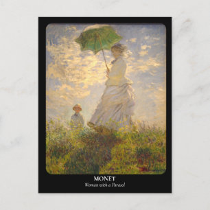 Carte Postale MONET / Femme avec parasol