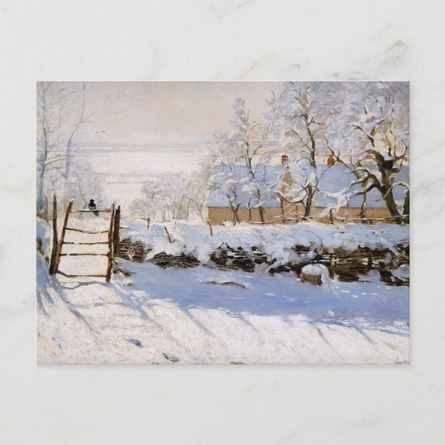 Carte Postale Monet - La Magpie (Devant)