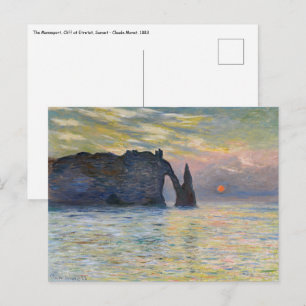 Carte Postale Monet - Le Manneport, Falaise à Etretat, coucher d