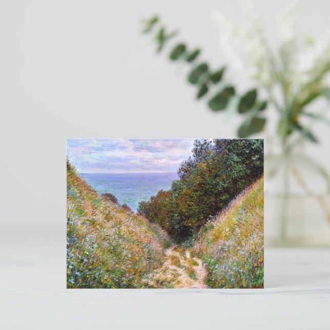 Carte Postale Monet - Le sentier à La Cavee, Pourville, (Debout devant)