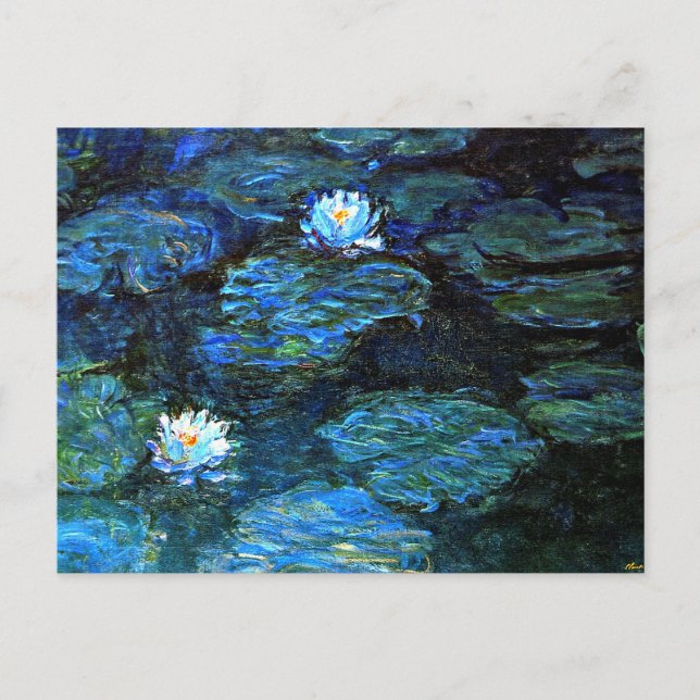 Carte Postale Monet - Lys d'eau Bleus (Devant)