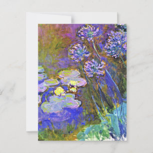 Carte Postale Monet - Lys d'eau et Agapanthus