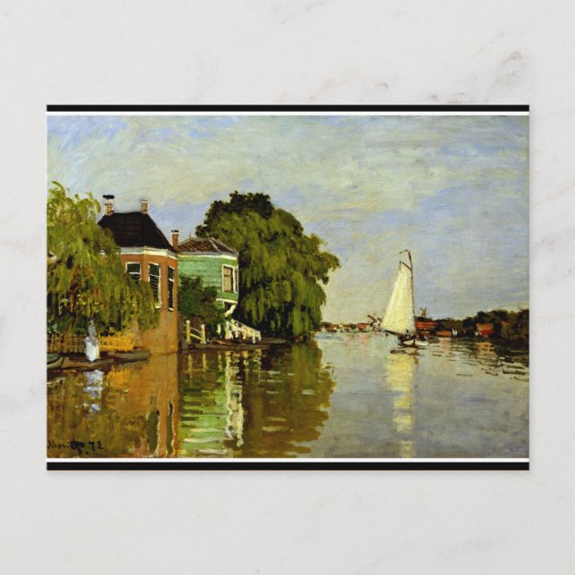 Carte Postale Monet - Maisons sur l'Achterzaan (Devant)