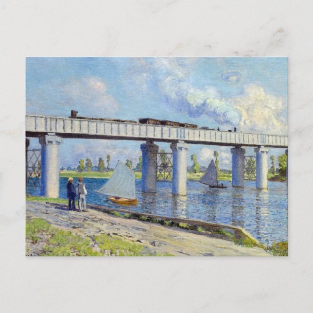 Carte Postale Monet - Pont ferroviaire à Argenteuil (Devant)