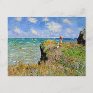 Carte Postale Monet - Promenade au sommet de la falaise à Pourvi