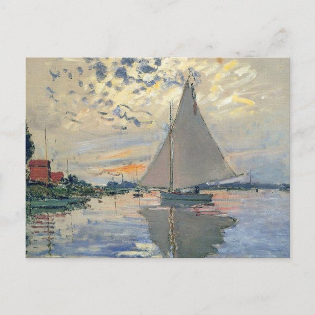 Carte Postale Monet Sailboat Français Impressionnisme Art classi (Devant)