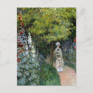 Carte Postale Monet - The Garden Hollyhocks