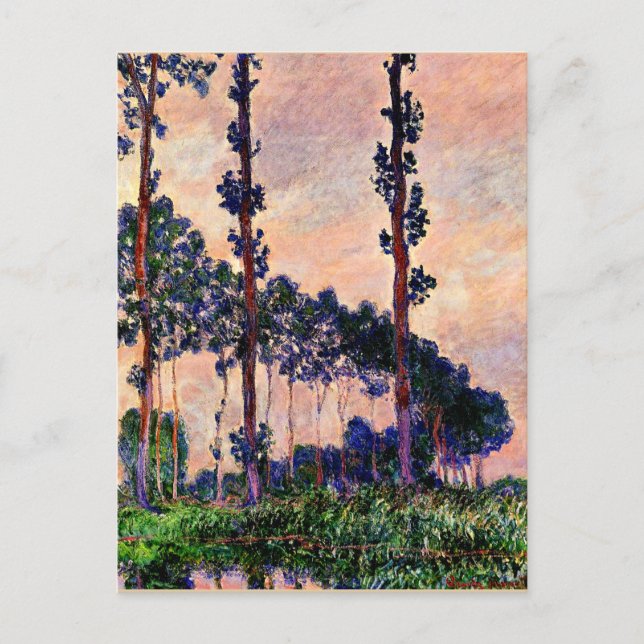 Carte Postale Monet - Trois arbres en gris (Devant)