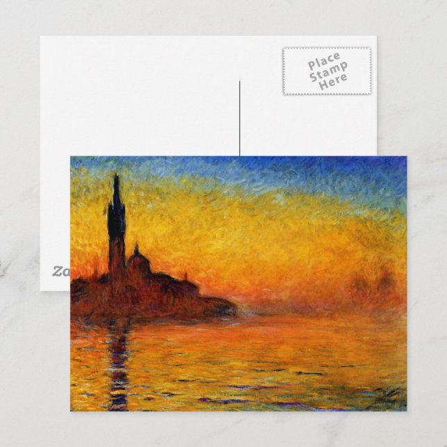 Carte Postale Monet - Venise au crépuscule (Devant / Derrière)