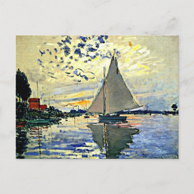 Carte Postale Monet - Voilier au Petit-Gennevilliers (Devant)