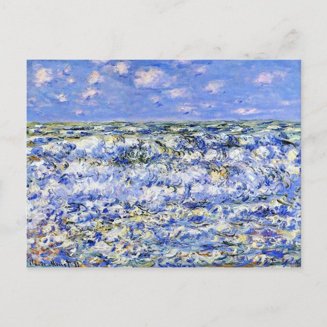 Carte Postale Monet - Waves Breaking, célèbre oeuvre d'art (Devant)