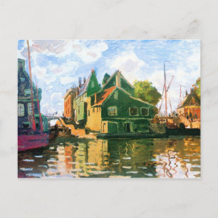 Carte Postale Monet - Zaandam, Canal, 1871 peinture d'art