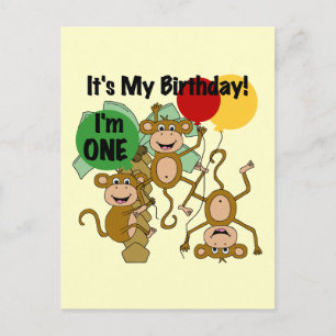 Carte Postale Monkey Shine 1er Anniversaire Tshirts et cadeaux