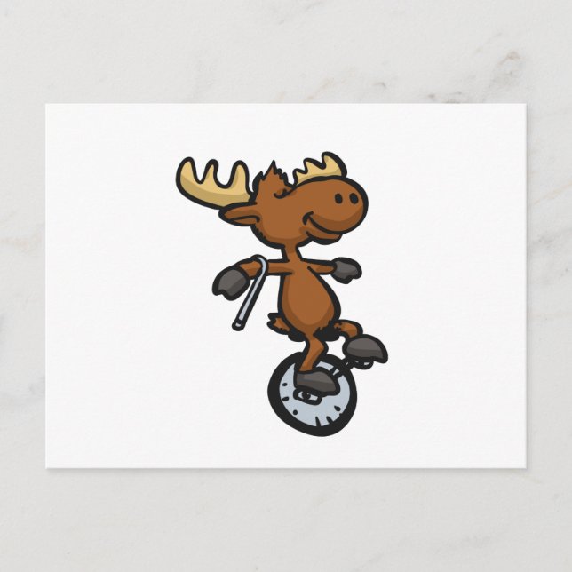 Carte Postale Monocycle d'orignal | choisir la couleur arrière - (Devant)