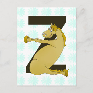 Carte Postale Monogram Z Funny Pony Customisé