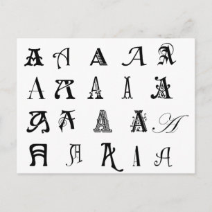 Carte Postale Monogramme "A"