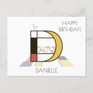 Carte Postale Monogramme Art Moderne. Lettre D