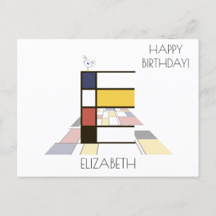 Carte Postale Monogramme Art Moderne. Lettre E
