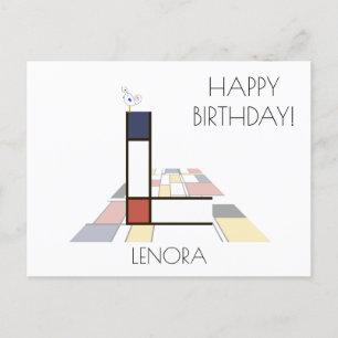 Carte Postale Monogramme Art Moderne. Lettre L