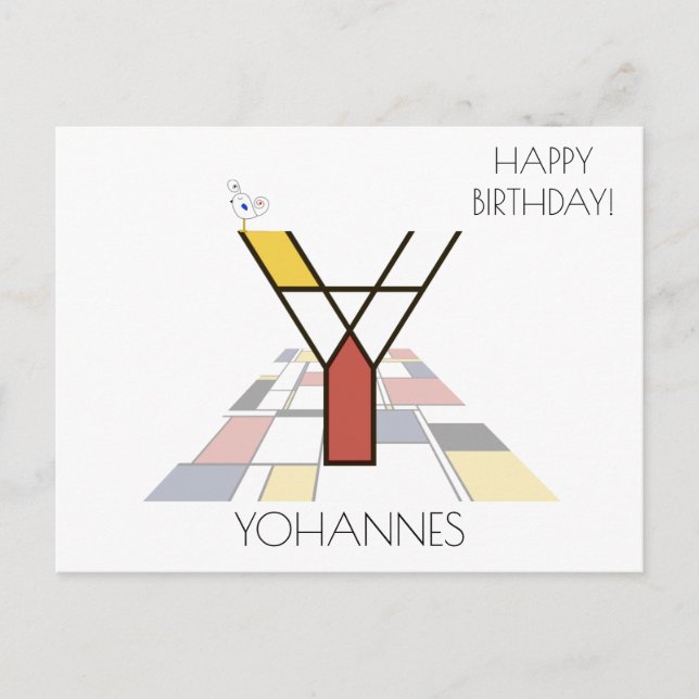 Carte Postale Monogramme Art Moderne. Lettre Y (Devant)