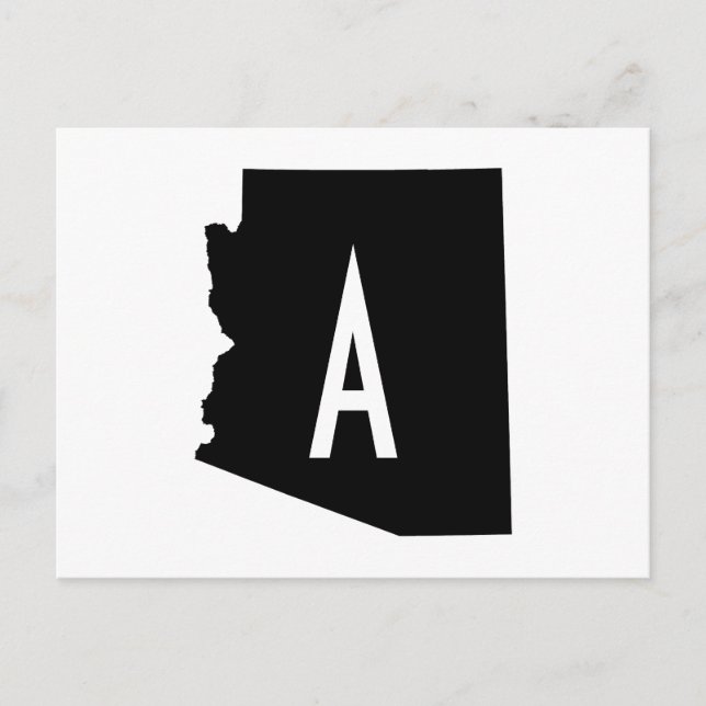 Carte Postale Monogramme blanc et noir Arizona (Devant)