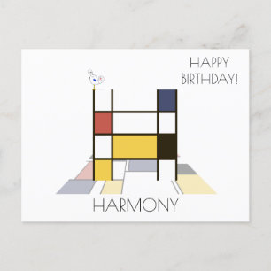 Carte Postale Monogramme de style d'art moderne. Lettre H