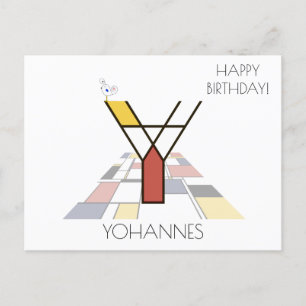 Carte Postale Monogramme de style d'art moderne. Lettre Y