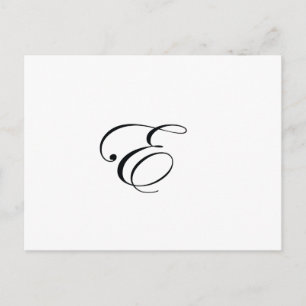Carte Postale Monogramme E Noir