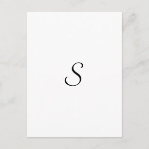 Carte Postale Monogramme élégant simple noir et blanc