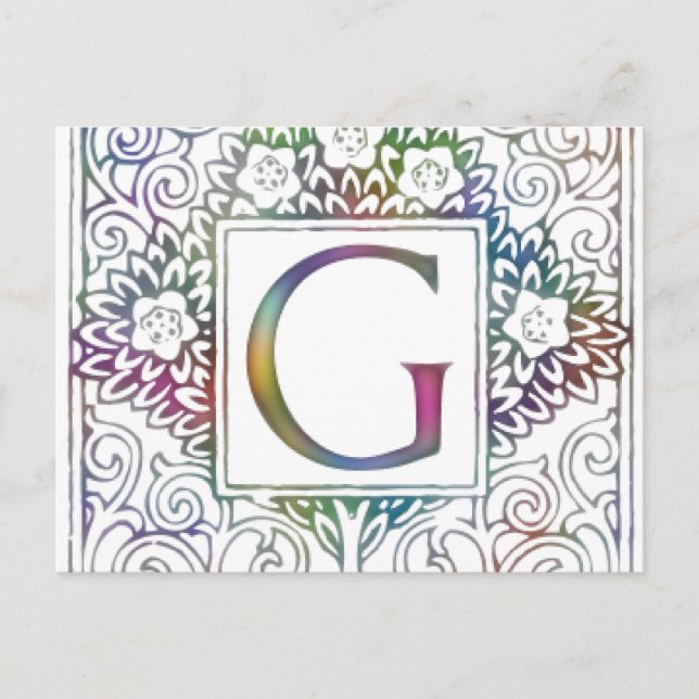 Carte Postale Monogramme G (Devant)
