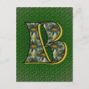 Carte Postale Monogramme Initial B Art Floral de Marguerites