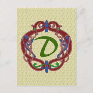 Carte postale Monogramme Initiales Design celtique