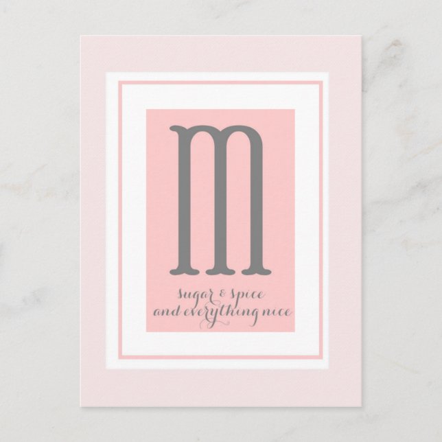 Carte Postale Monogramme - M (Devant)