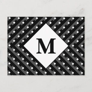 Carte Postale Monogramme motif noir et blanc
