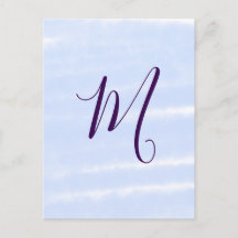 Monogramme nom lettre rétro aquarelle pastel viole