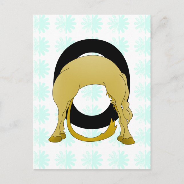 Carte Postale Monogramme O Pony flexible Personnalisé (Devant)